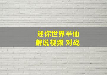 迷你世界半仙解说视频 对战